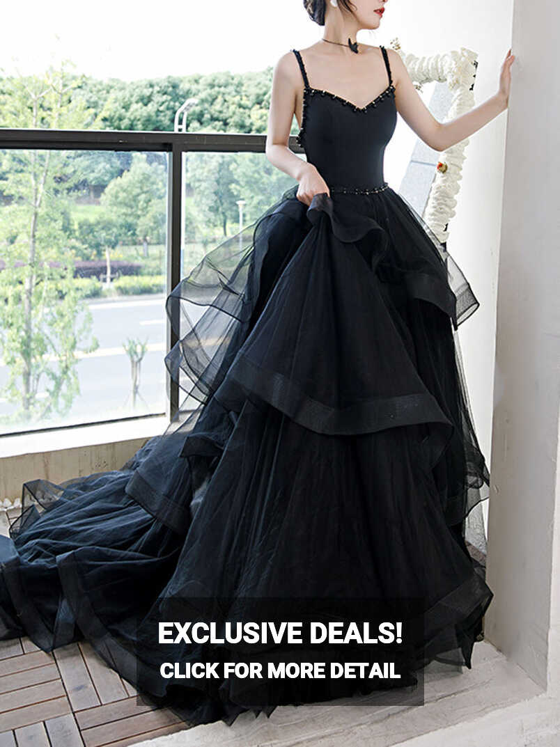 Elegant Black Long Prom Dress, Black Formal Graduation Evening ...