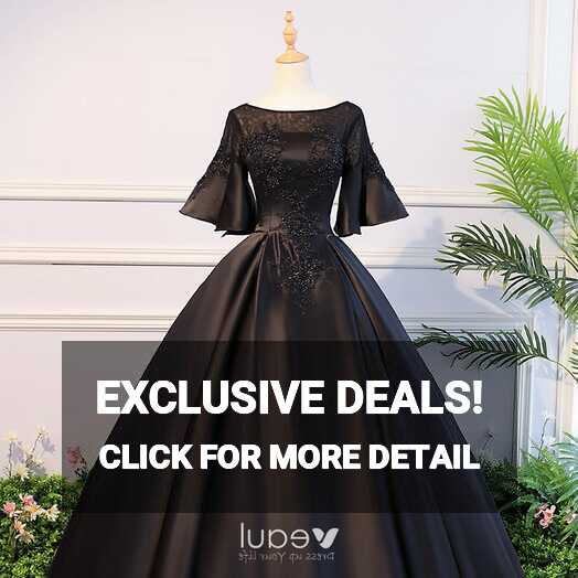 Elegant Black Quinceañera Prom Dresses 2018 Ball Gown Lace Flower ...