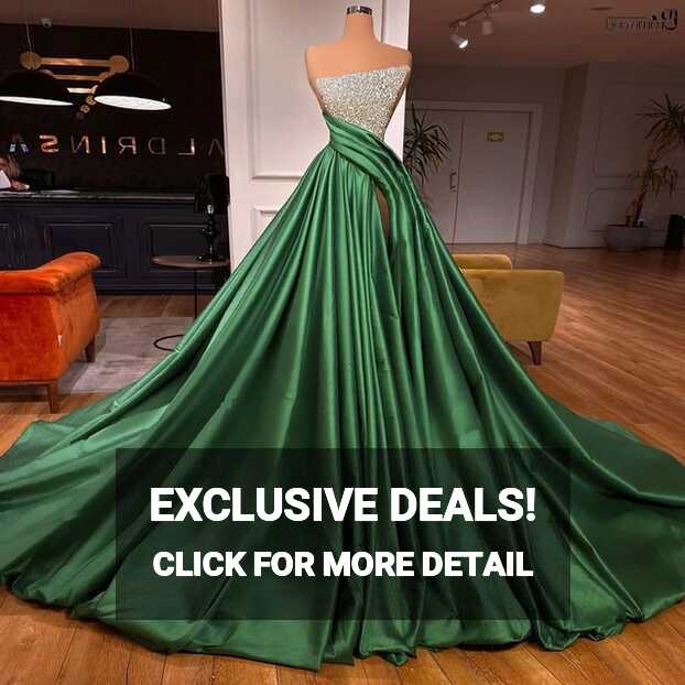 Elegant Emerald Green Evening Dresses 2022 Off Shoulder Prom Dress ...