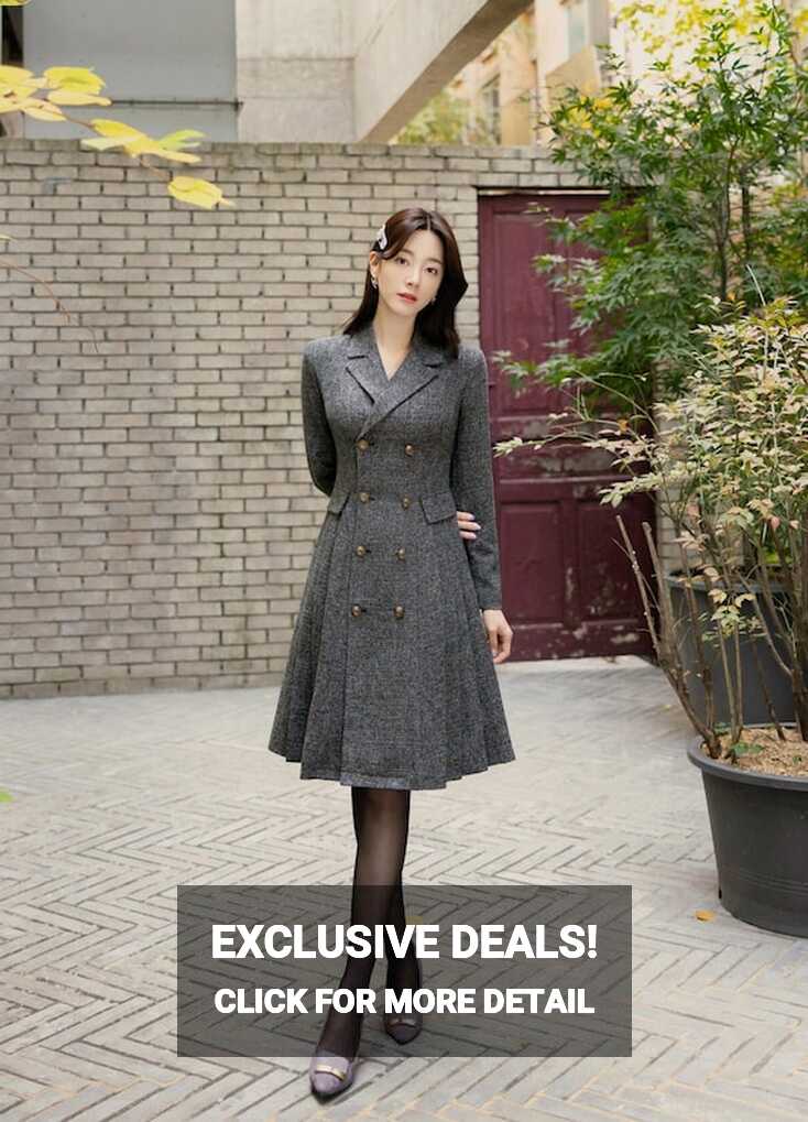 Elegant Formal Check Mini Dress Korean Style Wedding Guest Dress ...