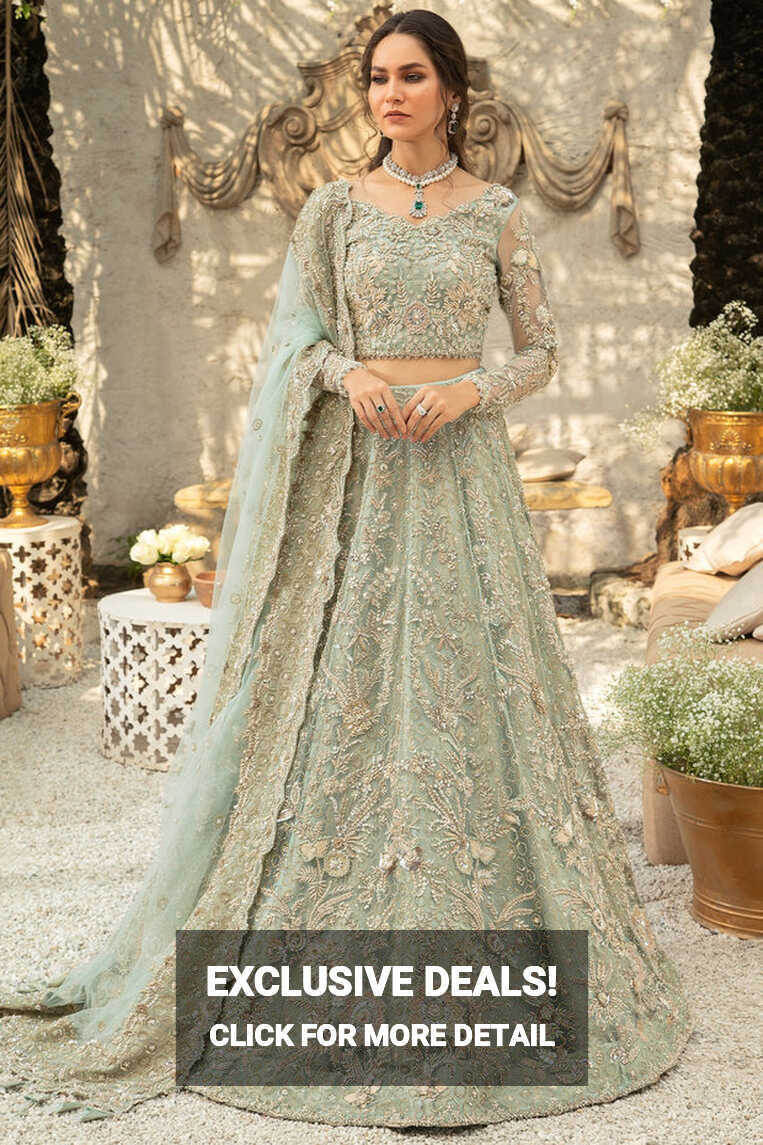 Elegant Ice Blue Bridal Lehenga Choli Dress for Wedding – Nameera ...