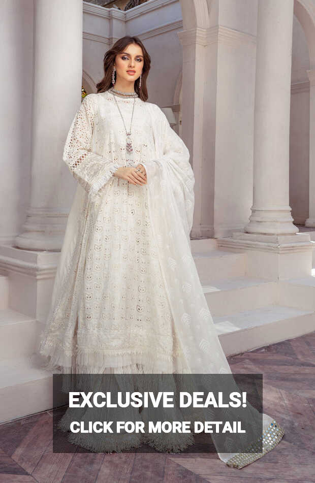 Elegant Kameez Trouser Dupatta White Dress Pakistani Online ...