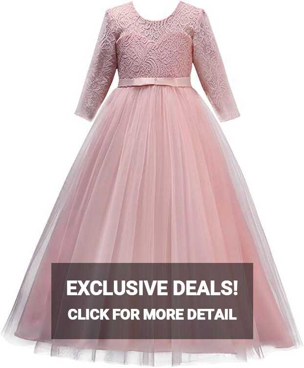 Elegant Lace Bridesmaid Dress for Girls - Floor Turkey | Ubuy