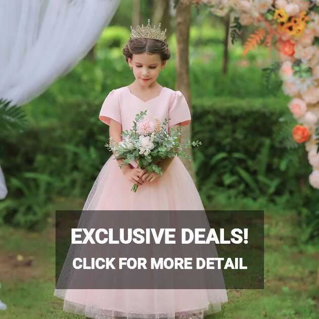 Elegant Long Kids Girl Wedding Dress Princess Party Dress Girls ...