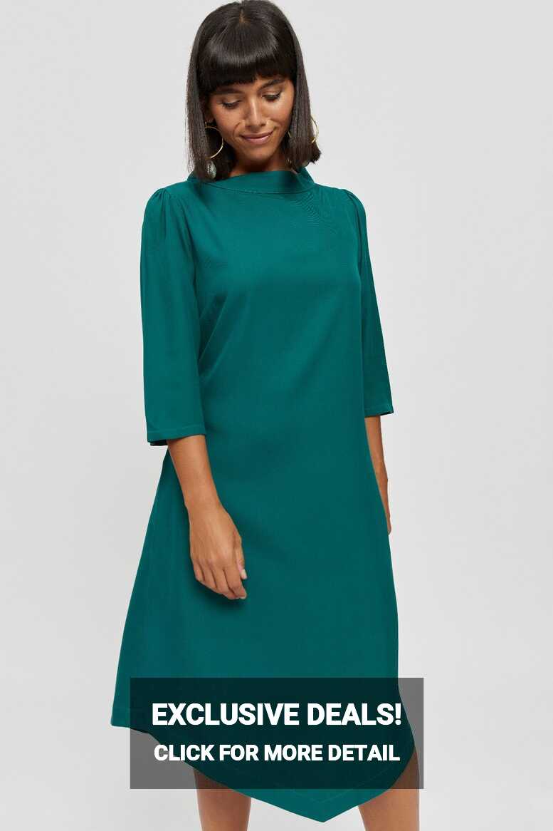 Elegant Midi Dress SUZI, Formal A Line Dress in Green - AYANI