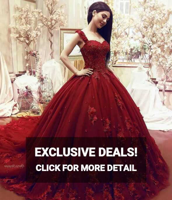 Elegant Red Ball Gown Wedding Dresses 2019 Off Shoulder Lace ...