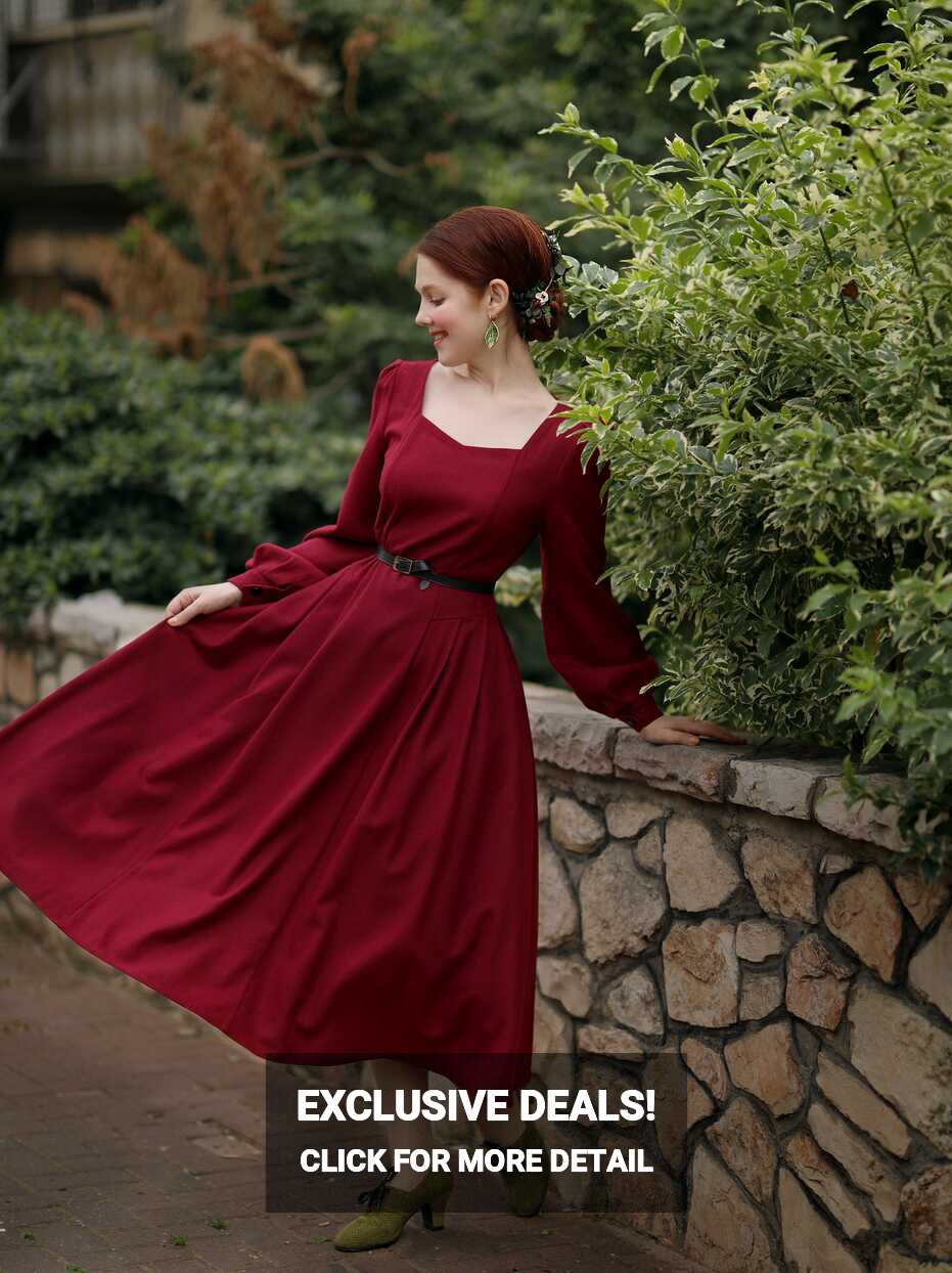 Elegant Red Dress - Etsy