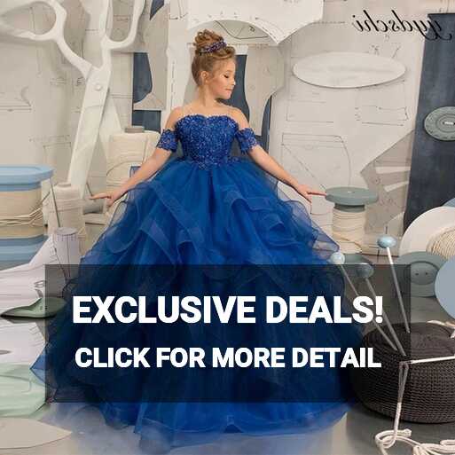 Elegant Royal Blue Flower Girl Dresses For Wedding 2023 Princess ...