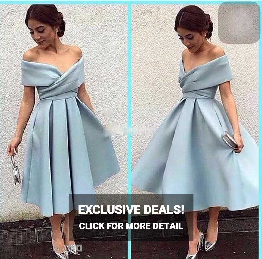 Elegant Satin Off Shoulder Short Party Dresses For Homecoming And ...