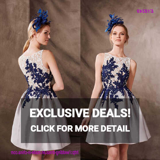 Elegant Short Cocktail Dress with Two-Tone Lace Bodice - China ...