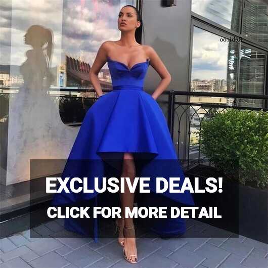 Elegant Simple Blue Satin Evening Dresses With Pockets Fashion ...