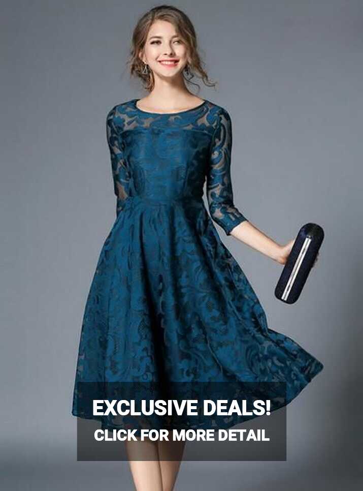 Elegant Slim Ladies Party Dress Women Casual Lace Dresses