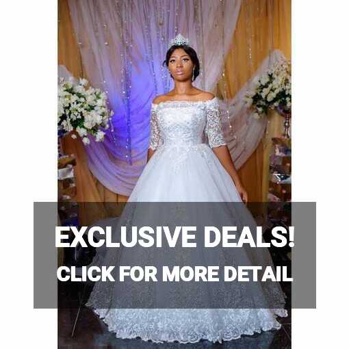 Elegant Wedding Dresses Lace up Design Off Shoulder Lace Bridal ...