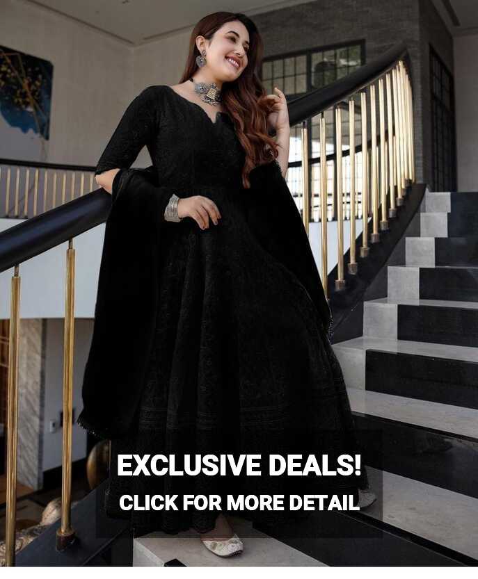 Embroidered Black Georgette Long Gown at Rs 1570 in Jaipur | ID ...