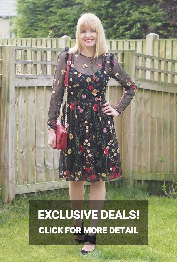 Embroidered Floral Dress and Bow Detail Heels - What Lizzy Loves