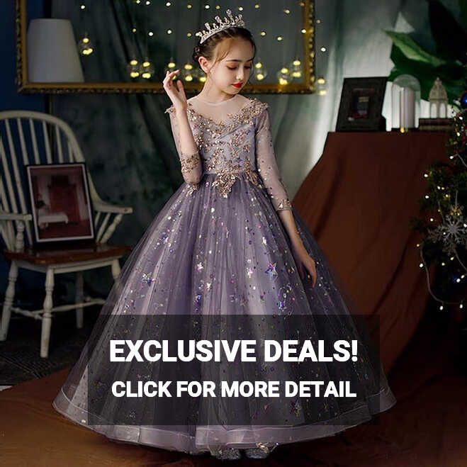 Embroidered light purple party wear dress for little girl – Beauty ...