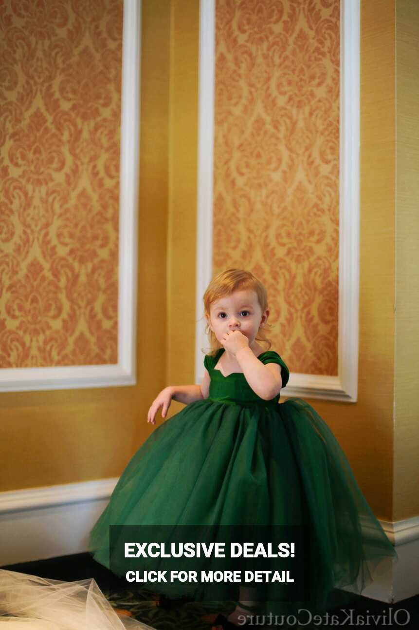 Emerald Flower Girl Dress - Etsy