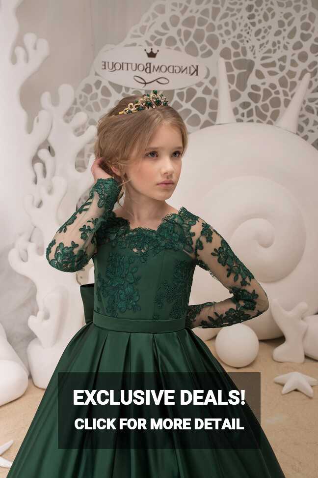 Emerald Green Flower Girl Dress Wedding Holiday Party Bridesmaid ...