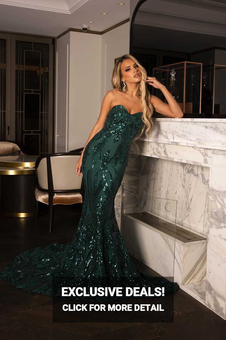 Emerald Green Formal Dresses | Sequins, Satin, Side Split ...