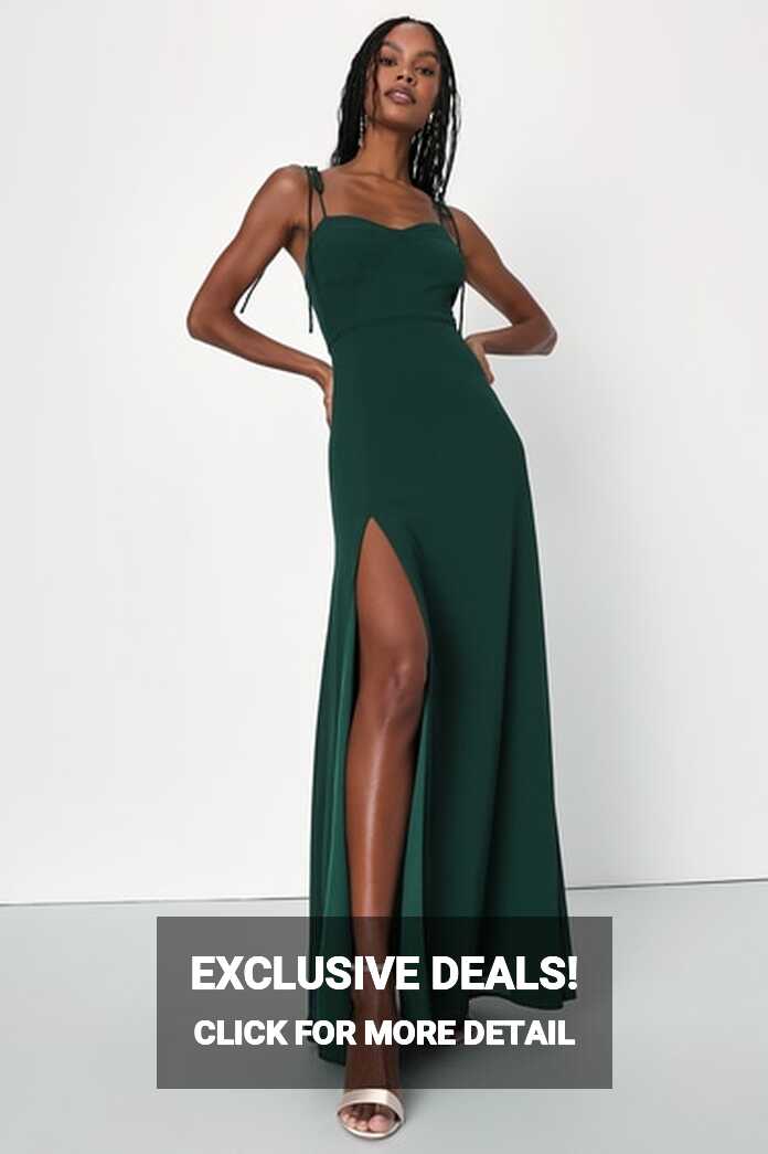 Emerald Green Maxi Dress - Tie-Strap Dress - Bridesmaid Dress - Lulus