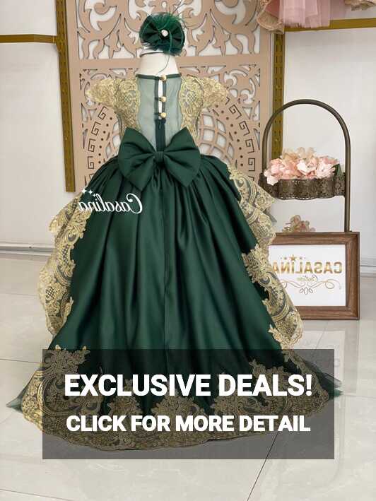 Emerald Green Princess Dress With Long Tail, Emerald Princess ...