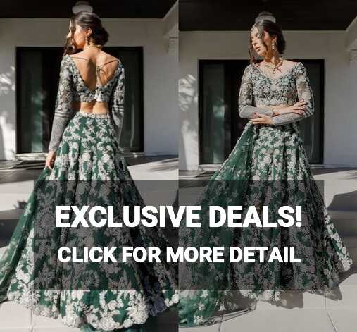 Emerald Green and Gold Lehenga Traditional Wedding Dresses Long ...