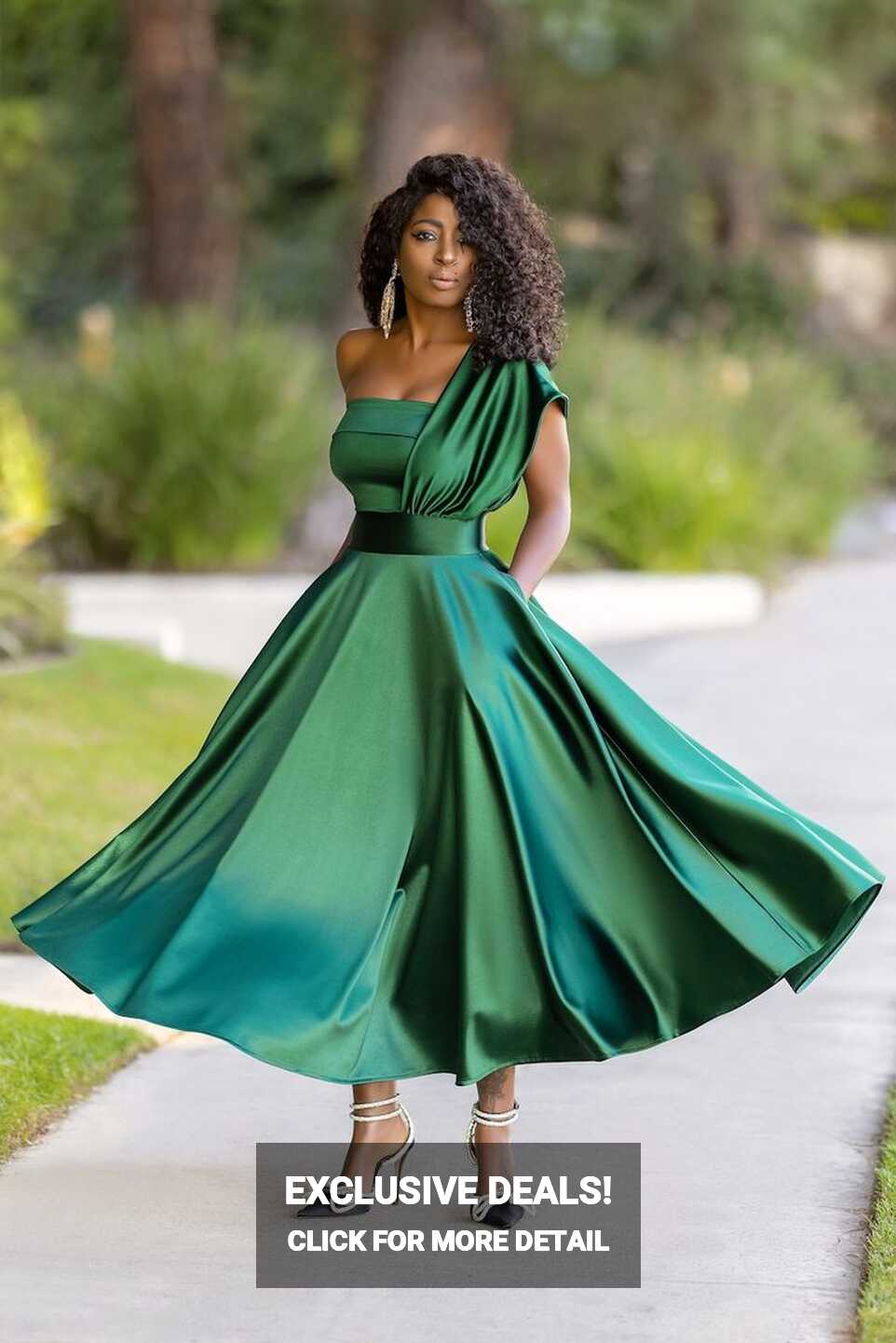 Emerald One Shoulder Dress