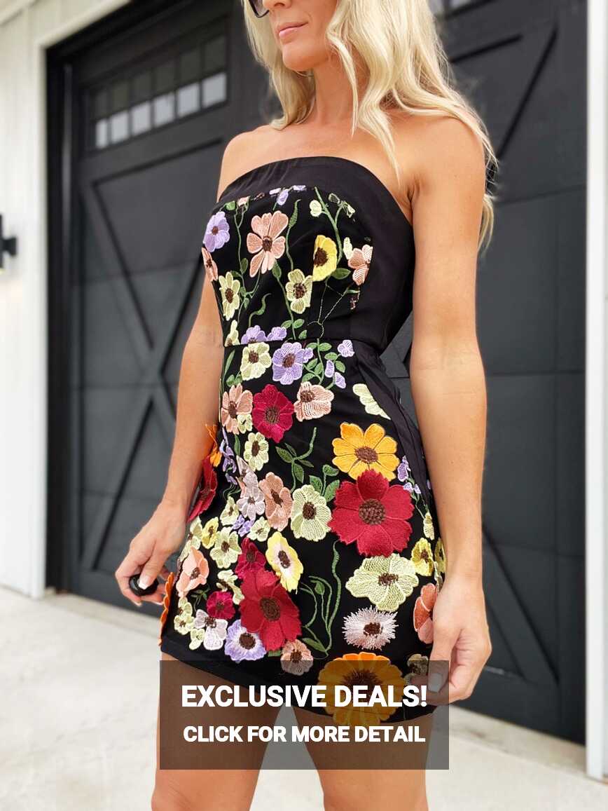 Emilia Floral Mini Dress-Black – Infinity Raine