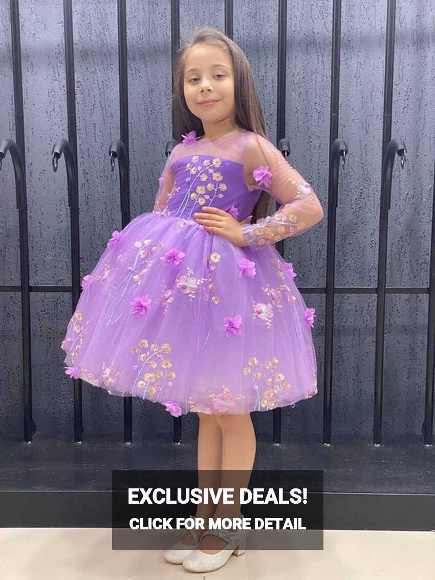 Encanto Birthday Dress ,purple Girl Dress, Junior Bridesmaid Dress ...