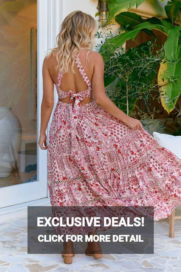 Endless Summer Maxi Dress in Ruby Red Print – OutDazl