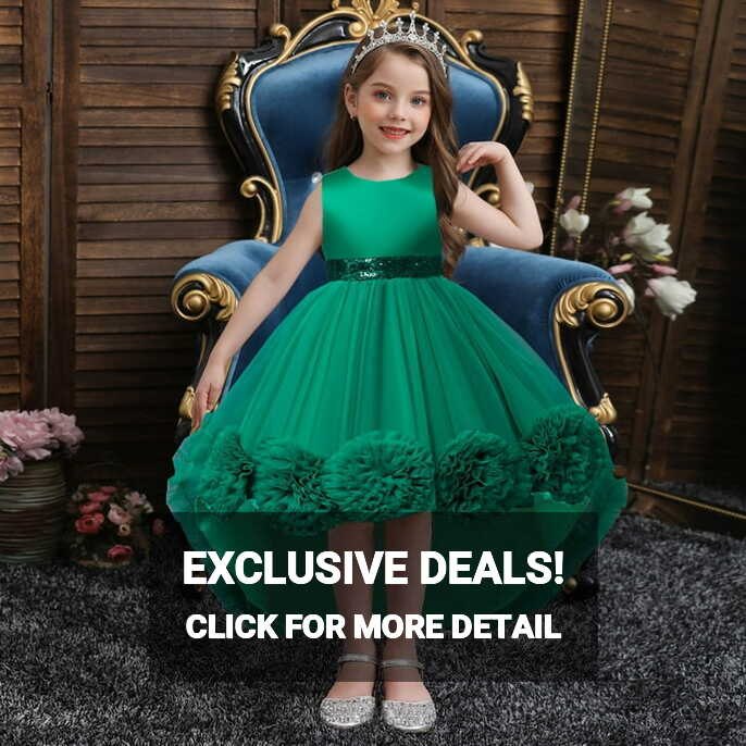 Esaierr Kids Dress Princess Dress 3-10Y Toddler Flower Fluffy ...