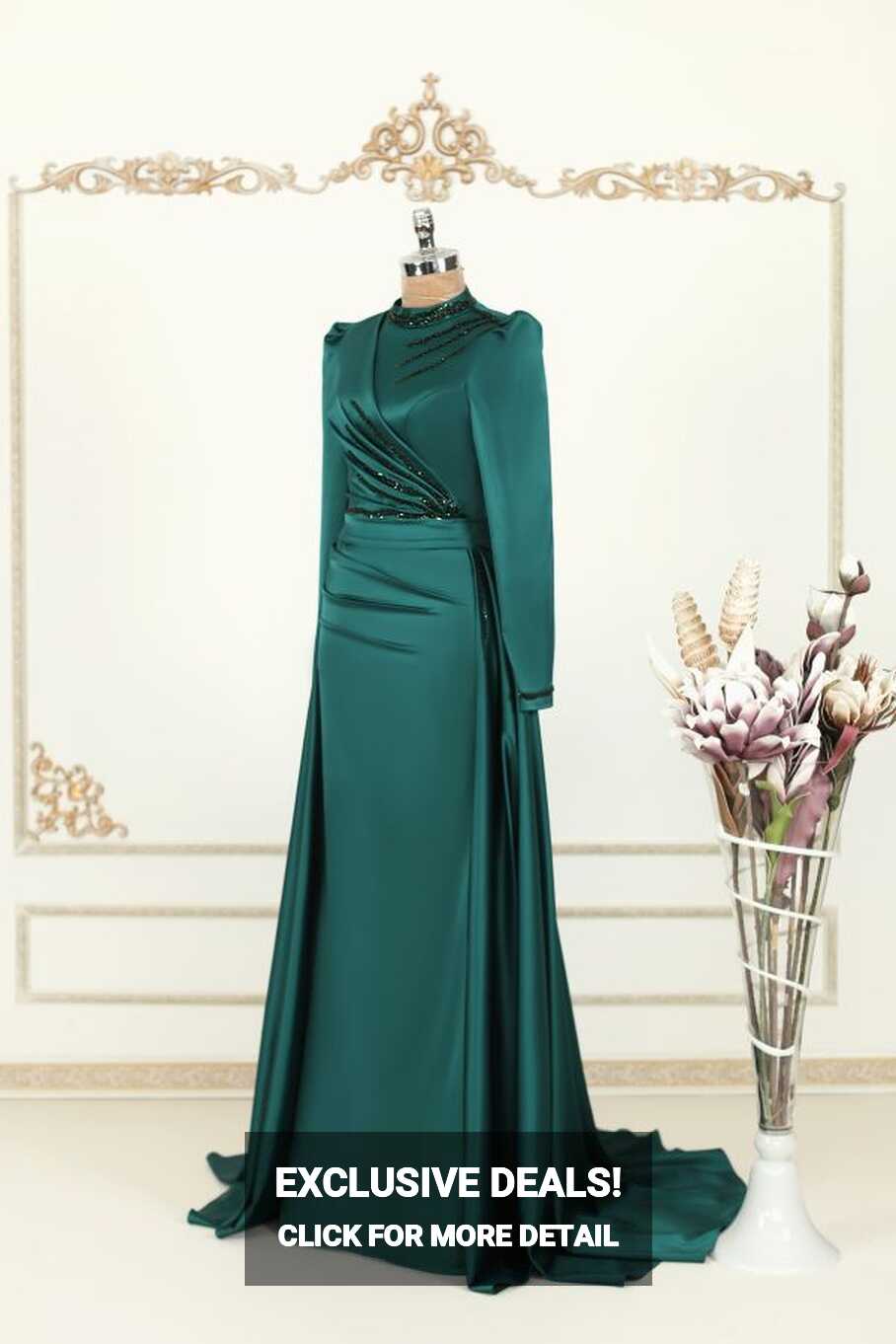 Esma Karadağ Evening Dress - Green - 155 - Trendyol