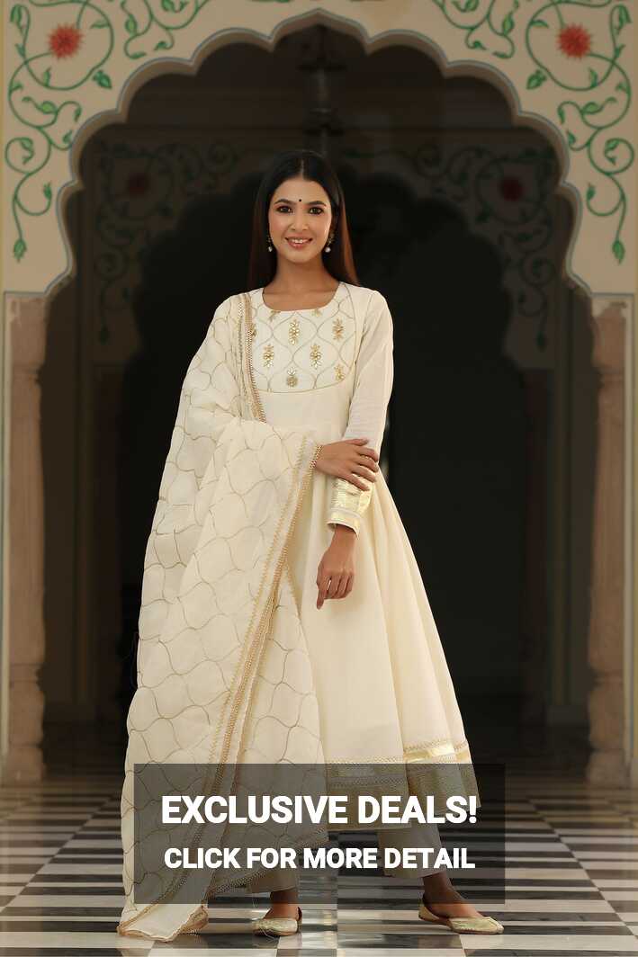 Ethnic White Dresses for Women - Gillori