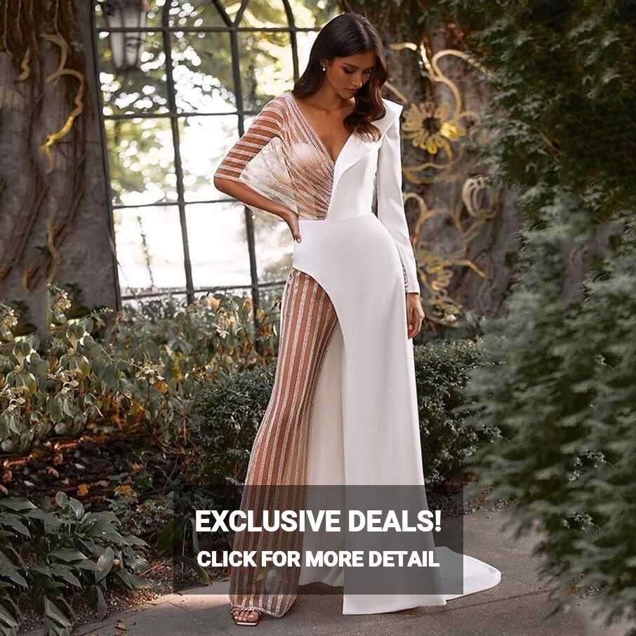 Evening Dress White Party Gown | Dress Long Evening Party White ...