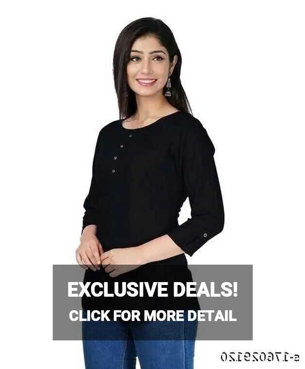 Exclusive Collection of Tops For Girls |Rayon (Black) Meesho Maha ...