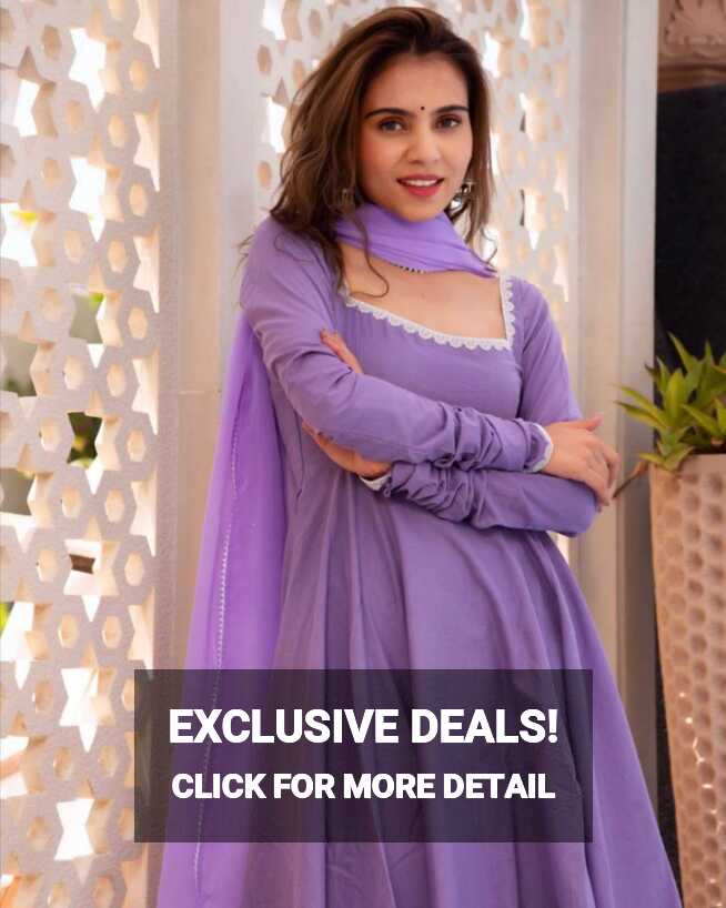 Exclusive Light Purple Lace And Latkan Anarkali Suit With Dupatta