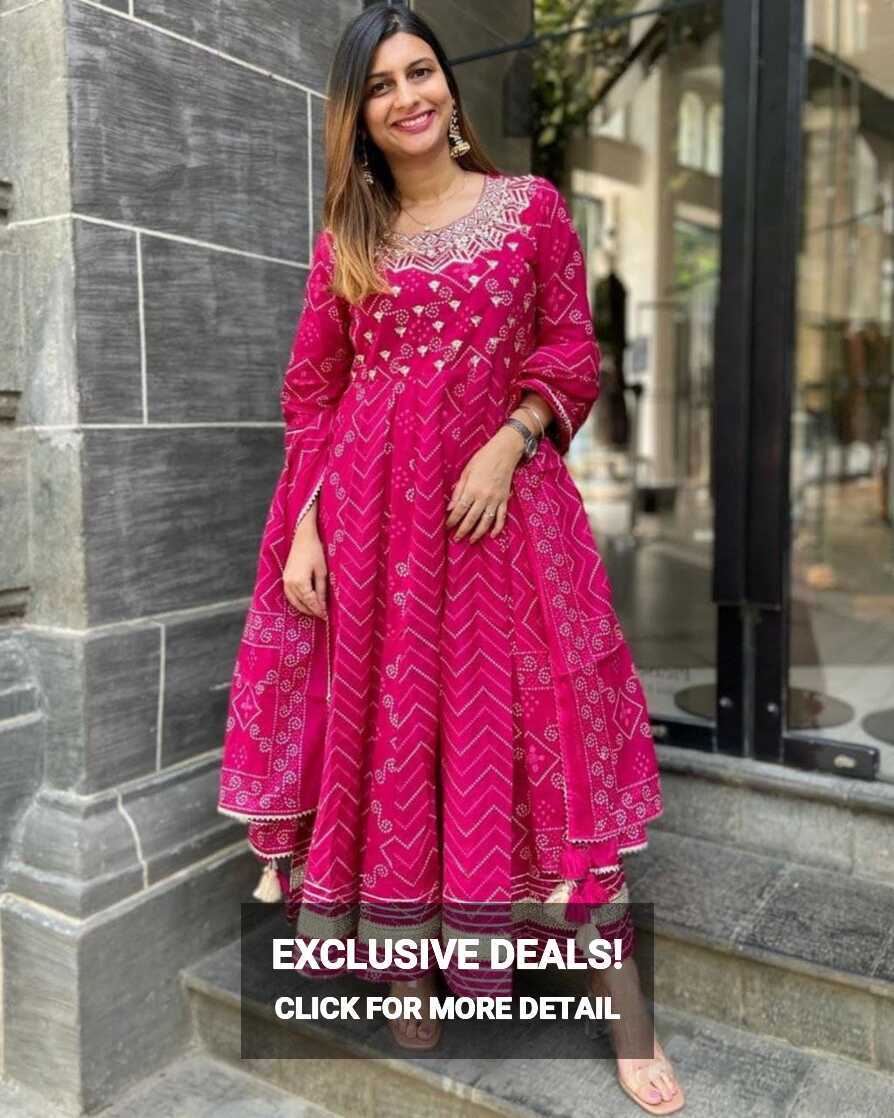 Exclusive Rani Pink Soft Butter Silk Fancy Digital Printed Gown