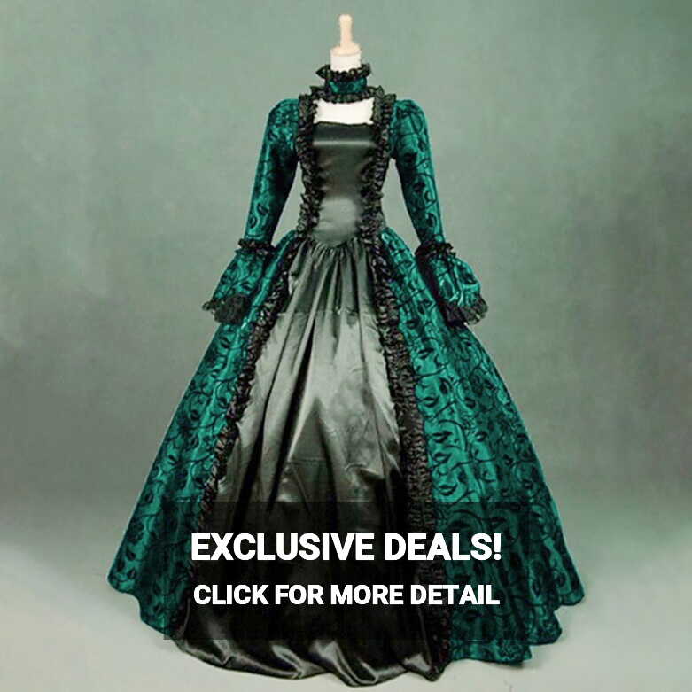 FAKKDUK Womens Rococo Dress Medieval Renaissance Medieval 1800S ...