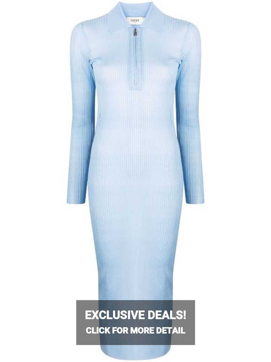 FENDI long-sleeve Ribbed Midi Dress - Farfetch