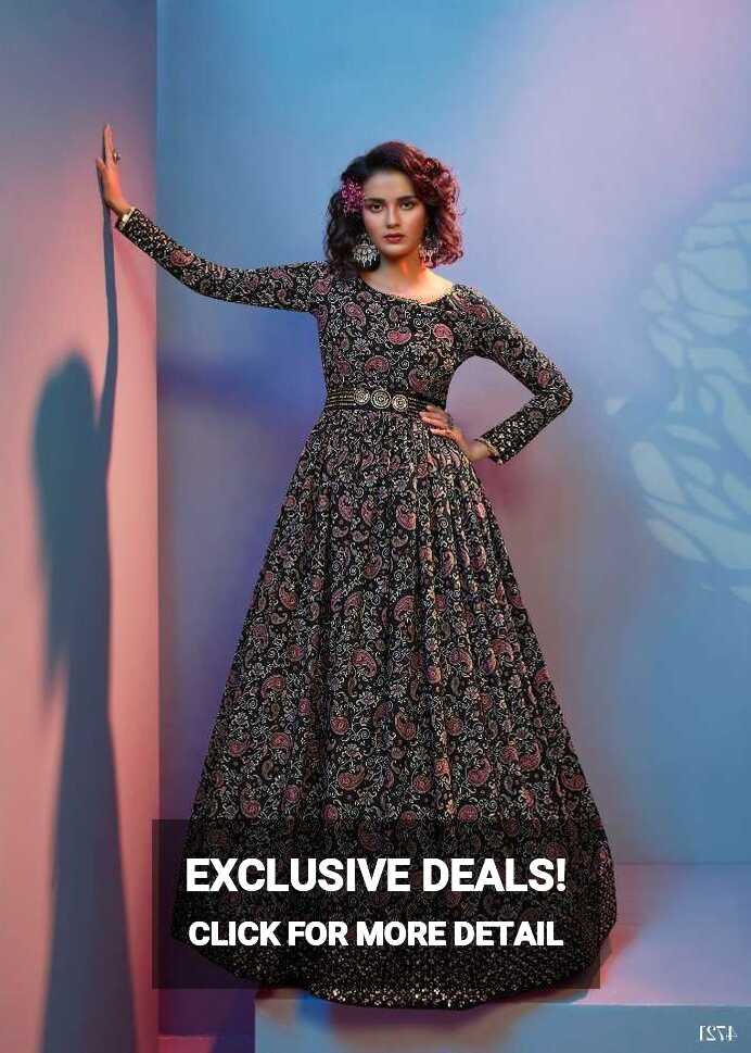 FLORY VOL. 19 Printed Long Anarkali Gown Kurti Ladies Kurti ...