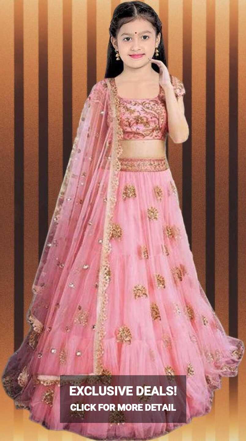 FULPARI Girls Lehenga Choli Ethnic Wear Embroidered Lehenga, Choli ...