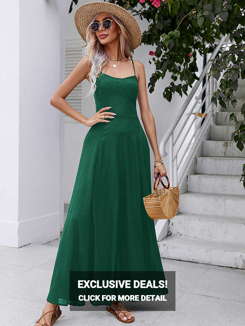 Fall In Love Bohemian Spaghetti Strap Lace Up Maxi Dress ...