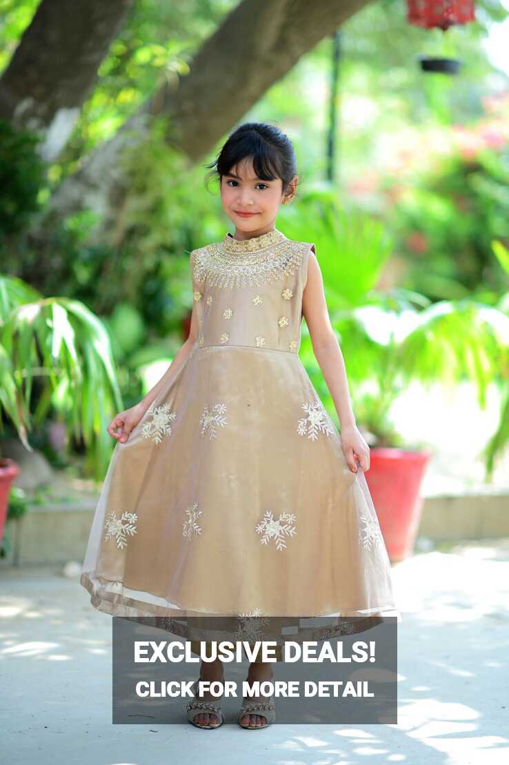 Fancy 3 Piece Ready to Wear Little Girls Beige Pakistani Dress - Etsy