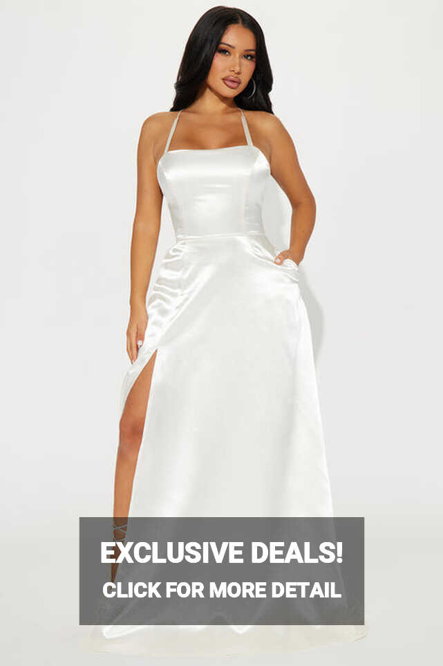 Fancy Taste Satin Maxi Dress - White | Fashion Nova, Dresses ...