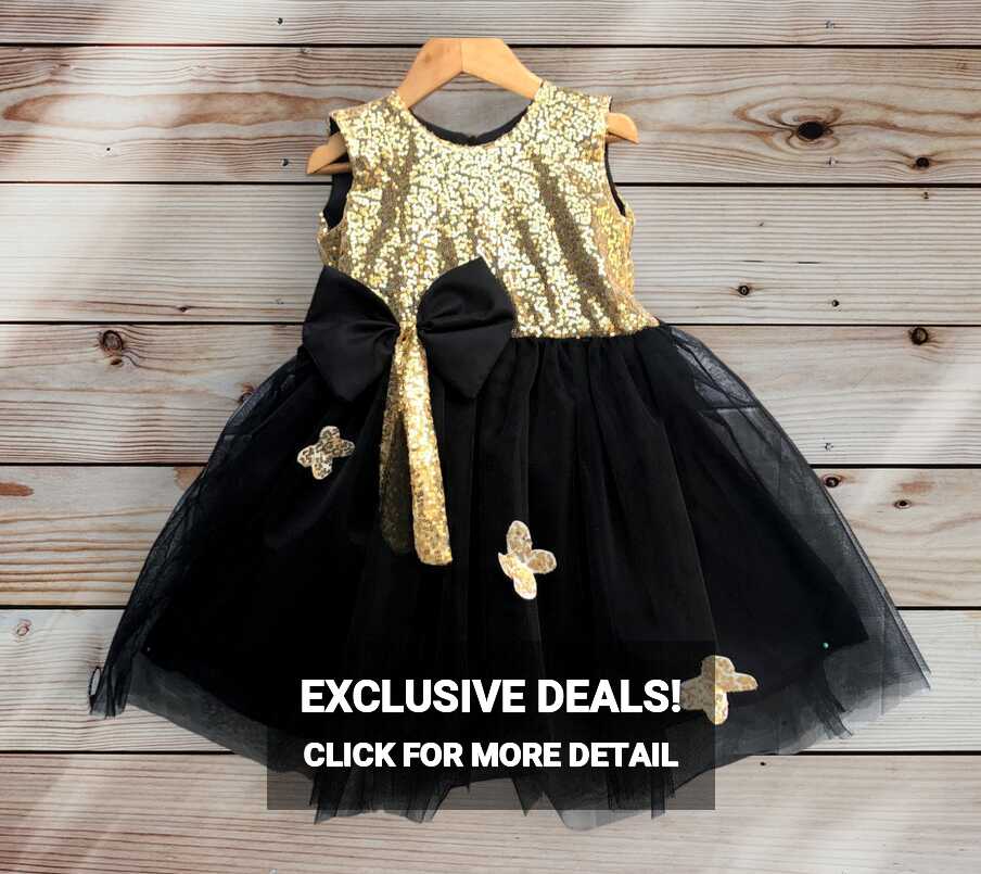 Fancy black frock for baby girls - Baby girl dresses for summer