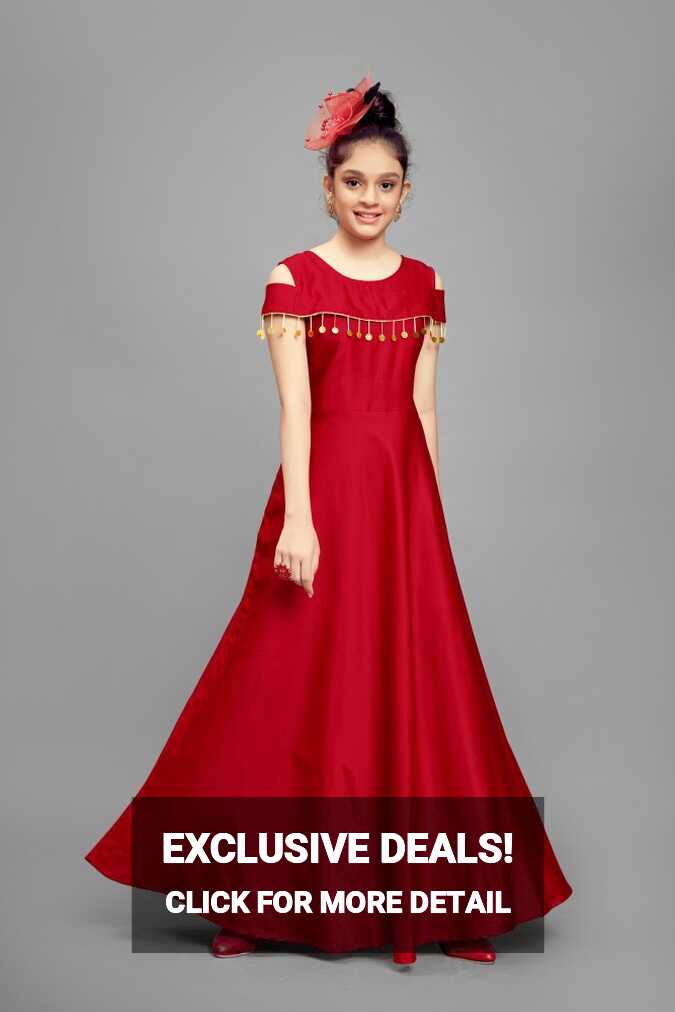 Fashion Dream Indi Girls Maxi/Full Length Festive/Wedding Dress ...