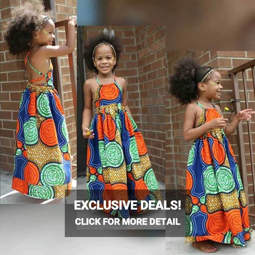 Fashion Kids African Clothes 2022 News Dashiki Print Summer Girl ...