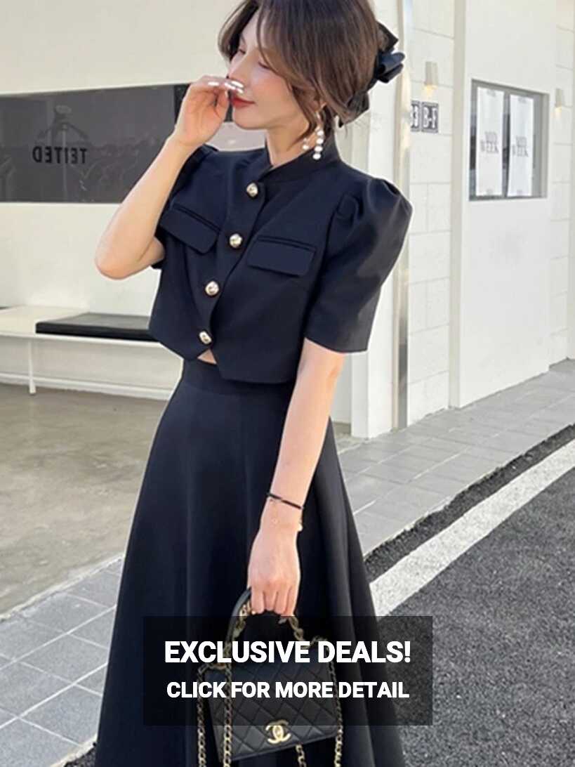 Fashion Korean Sweet Elegant 2 Piece Set Spring Summer Office Lady ...