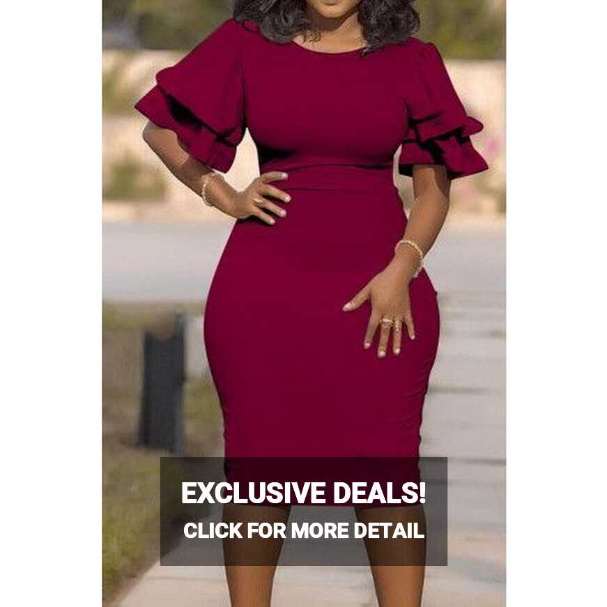 Fashion Ladies Fancy Wine Dress | Jumia Nigeria