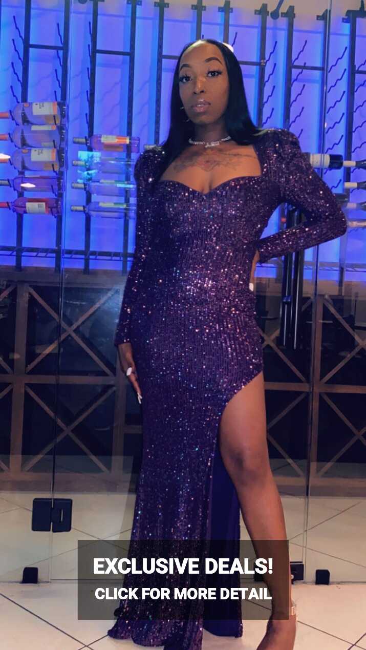 Fashion Nova Size S Prom Long Sleeve Purple Side Slit Dress on Queenly